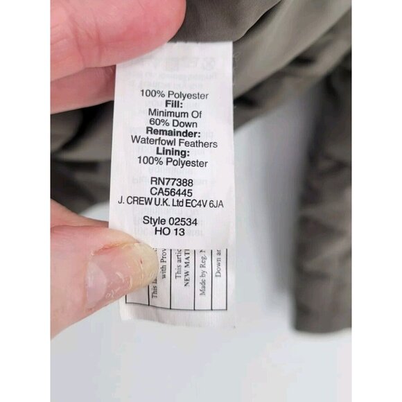 J. Crew Dark‎ Green Woman's Quilted Puffer Jacket Size Small - Picture 6 of 7